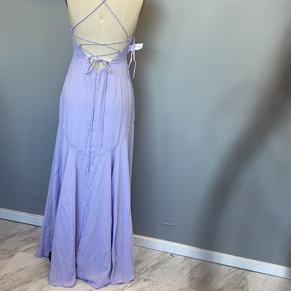 Fame and Partners Calais Lavender Strappy Back Dress with Ruffle Detail NWT - Picture 5 of 5